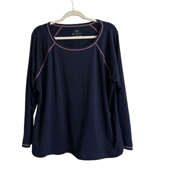 T By Talbots UPF 50 Protection Navy Blue Long Sleeve Shirt Size 2X‎ - Picture 1 of 6